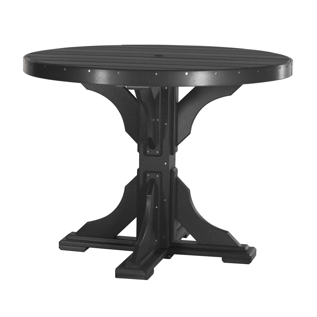 This is the Black colored round dining table on a white background.
