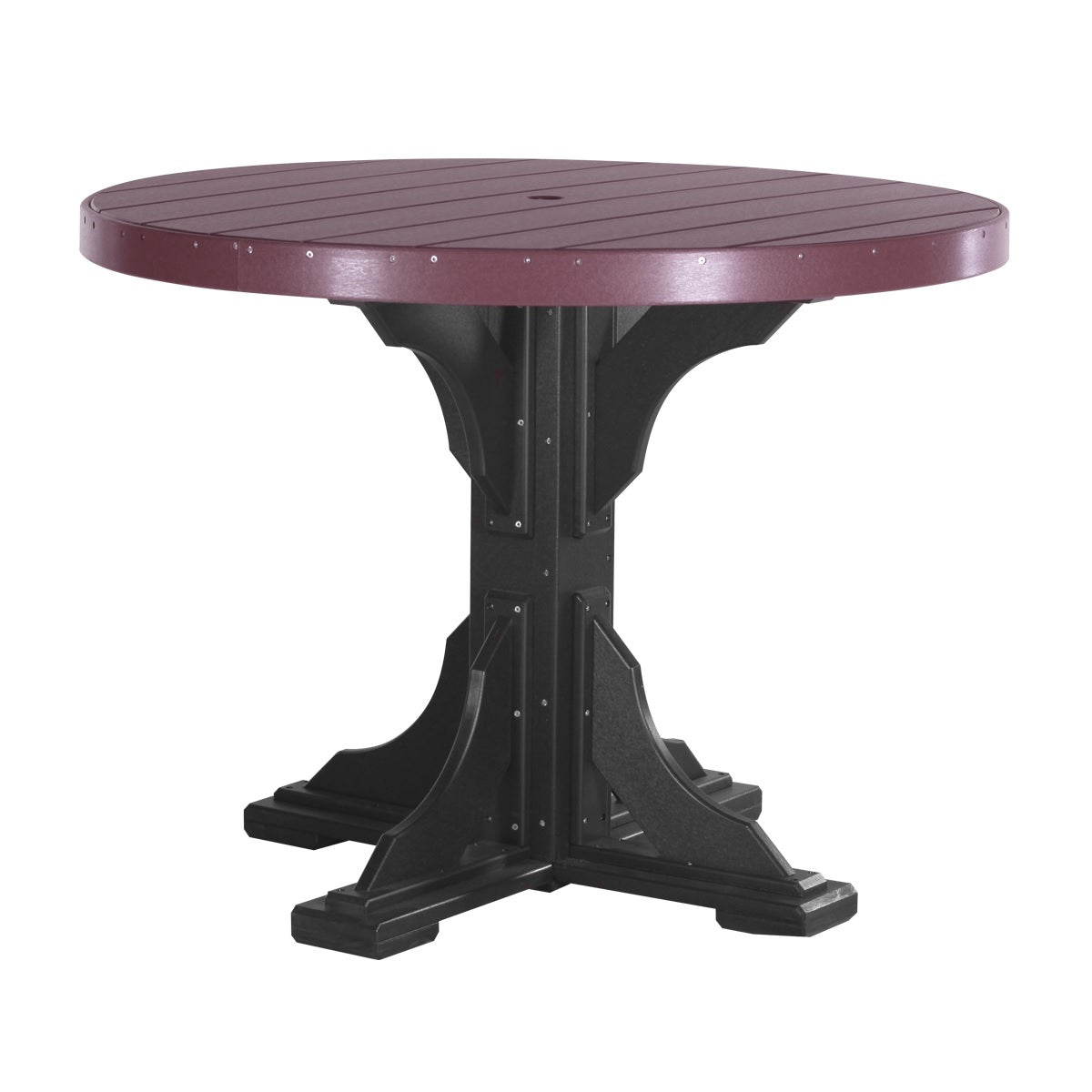 This is the Cherrywood and Black colored round dining table on a white background.