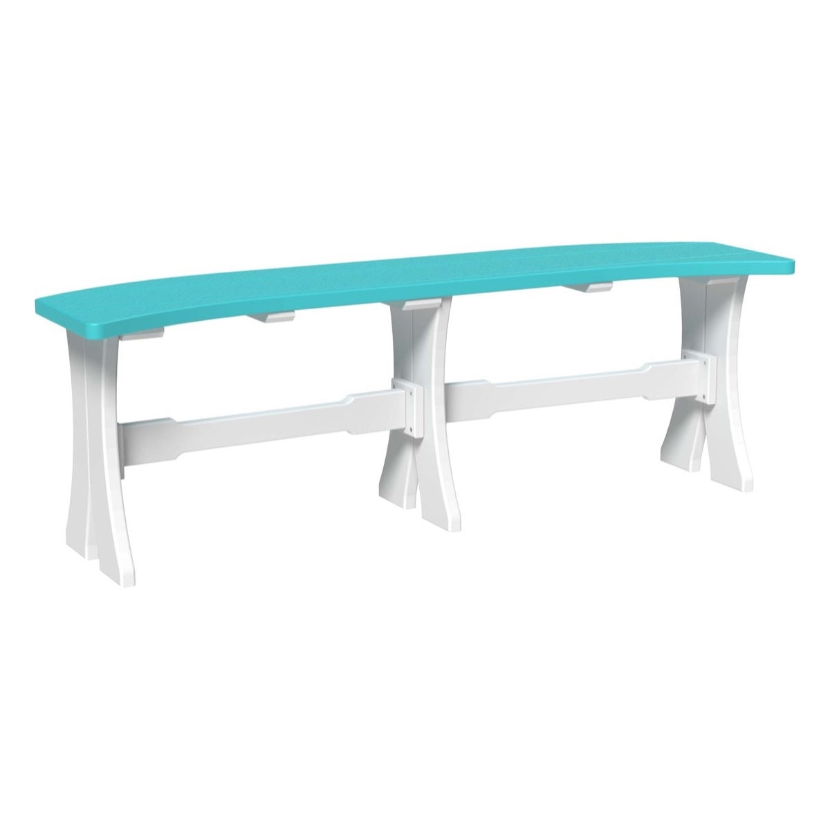 This is the Aruba Blue and White colored Table Bench on a white background.