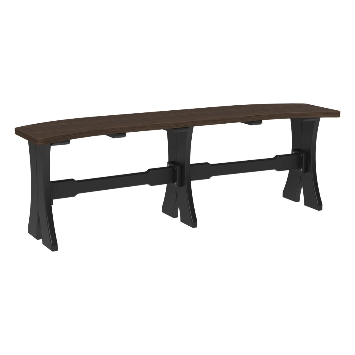 This is the Brazilian Walnut and Black colored Table Bench on a white background.