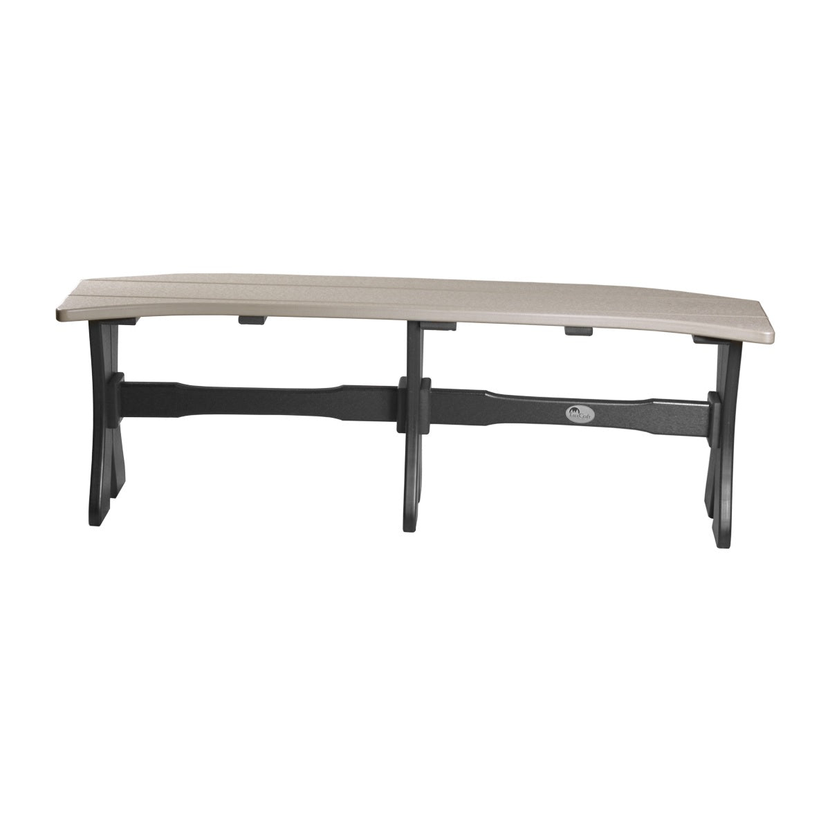 This is the Weatherwood and Black colored Table Bench on a white background.