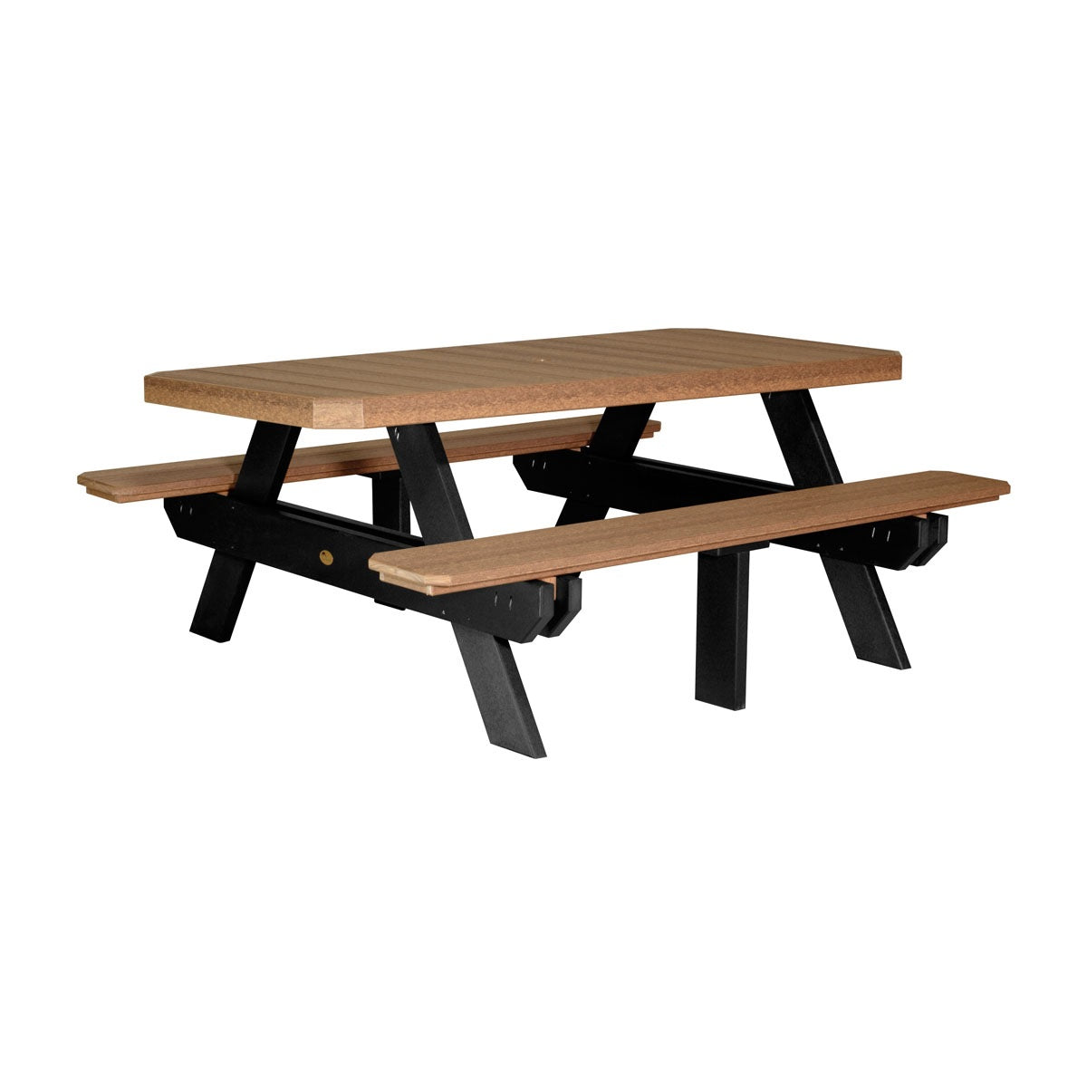 This is the Antique Mahogany and Black colored picnic table on a white background.