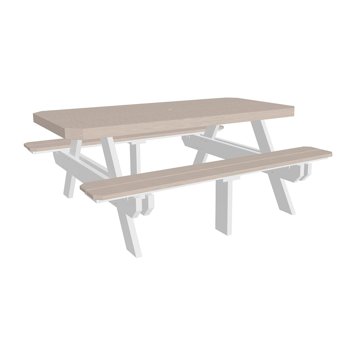 This is the Birch and White colored picnic table on a white background.