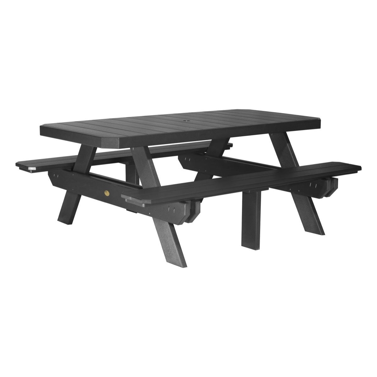 This is the Black colored picnic table on a white background.