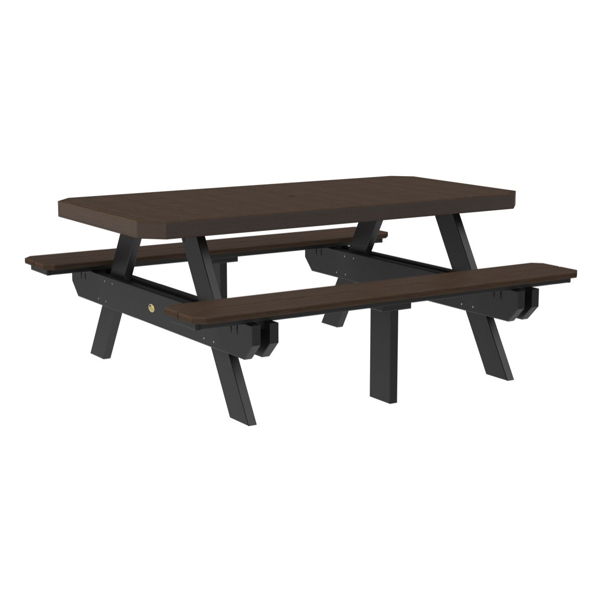 This is the Brazilian Walnut and Black colored picnic table on a white background.
