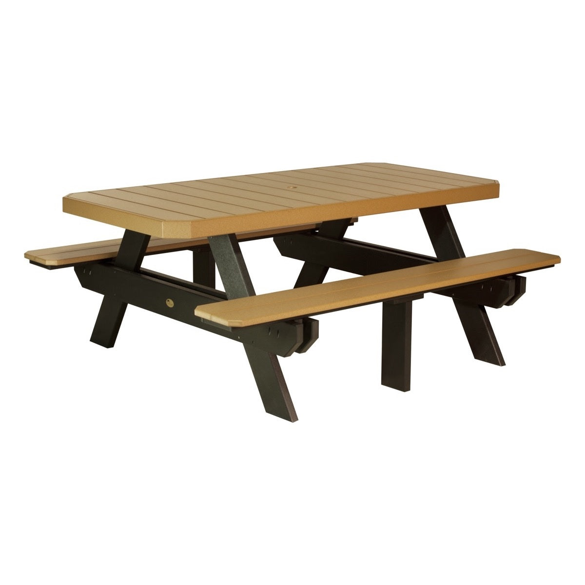 This is the Cedar and Black colored picnic table on a white background.