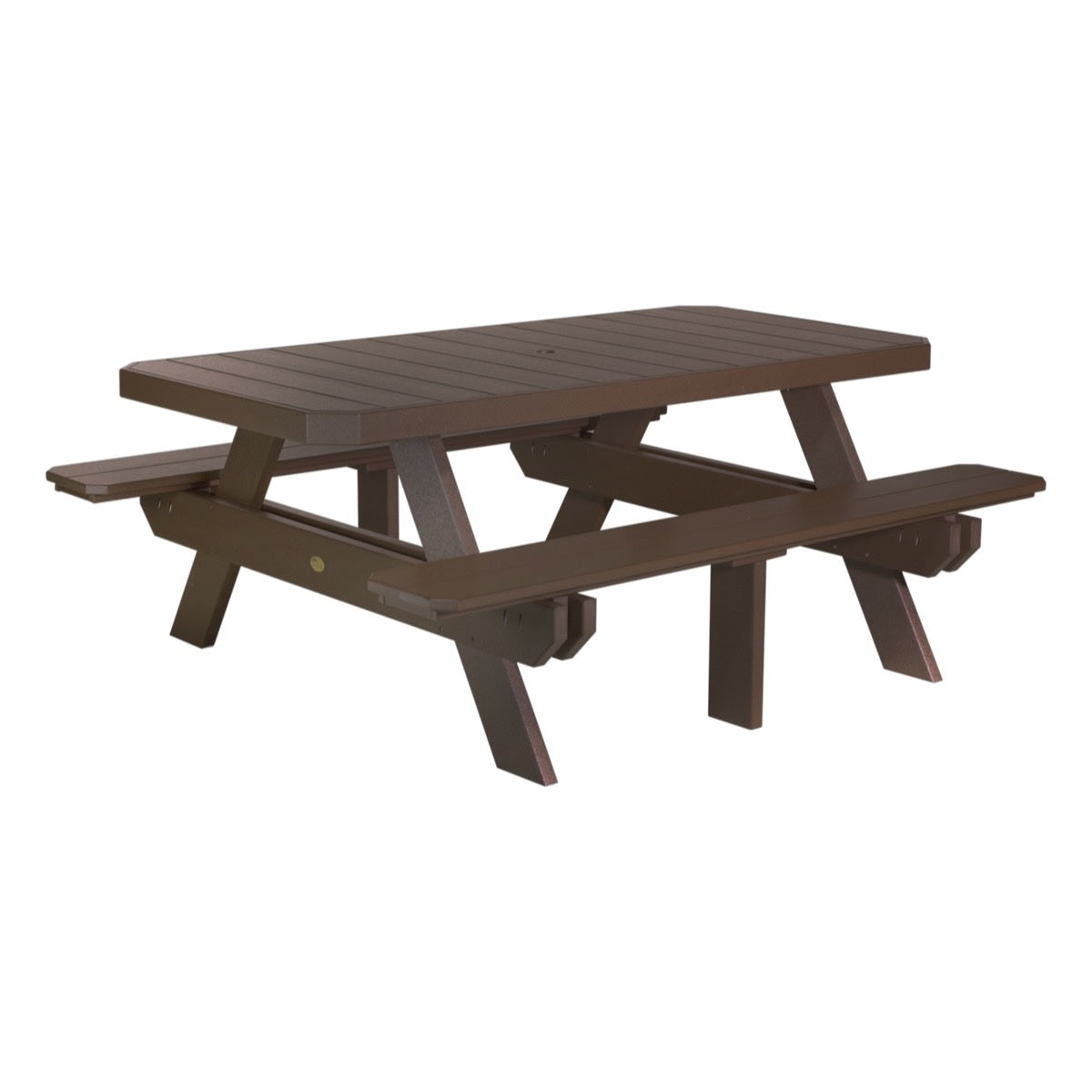 This is the Chestnut Brown colored picnic table on a white background.