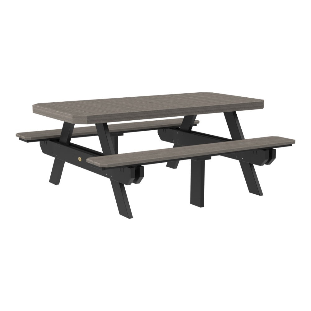 This is the Coastal Gray and Black colored picnic table on a white background.
