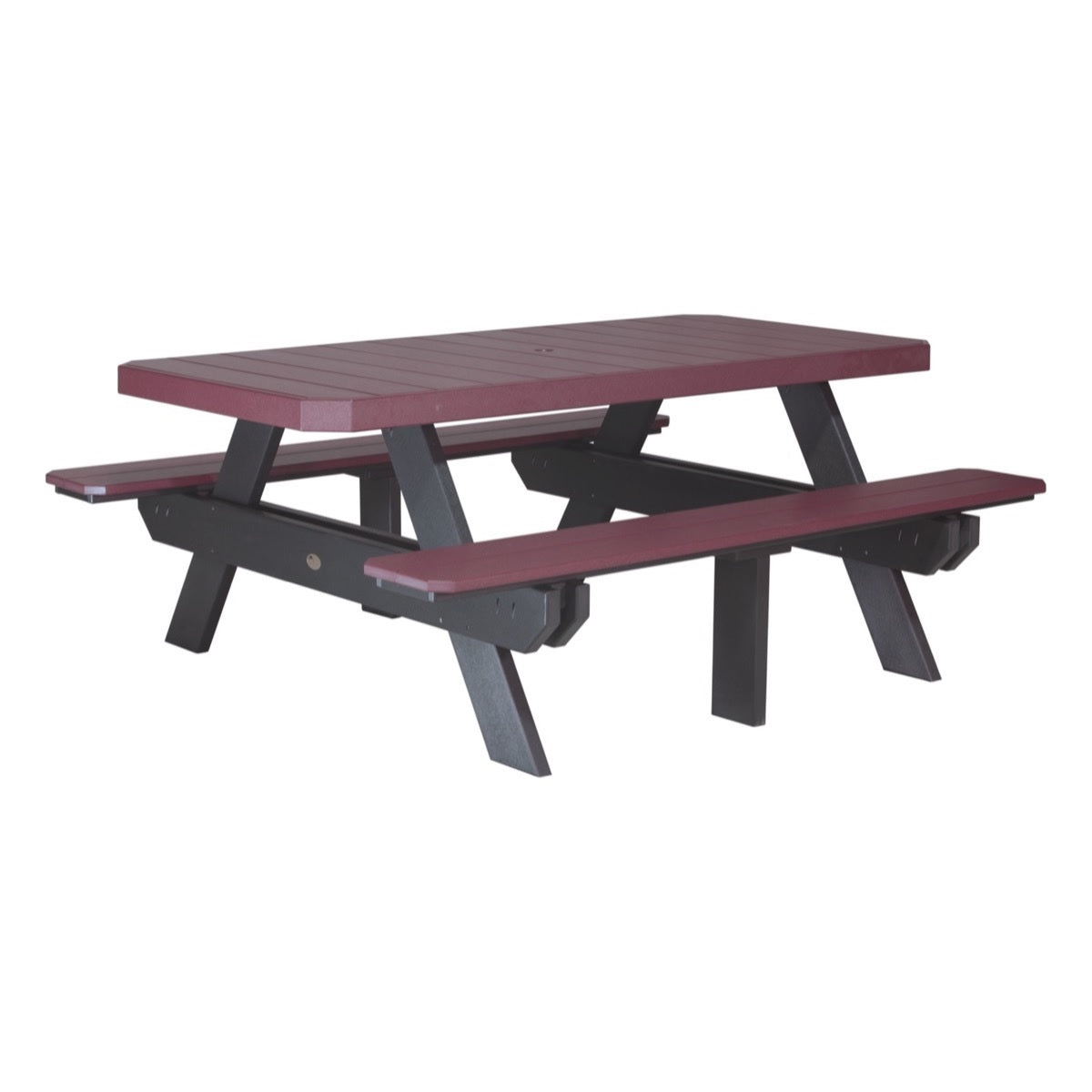 This is the Cherrywood and Black colored picnic table on a white background.