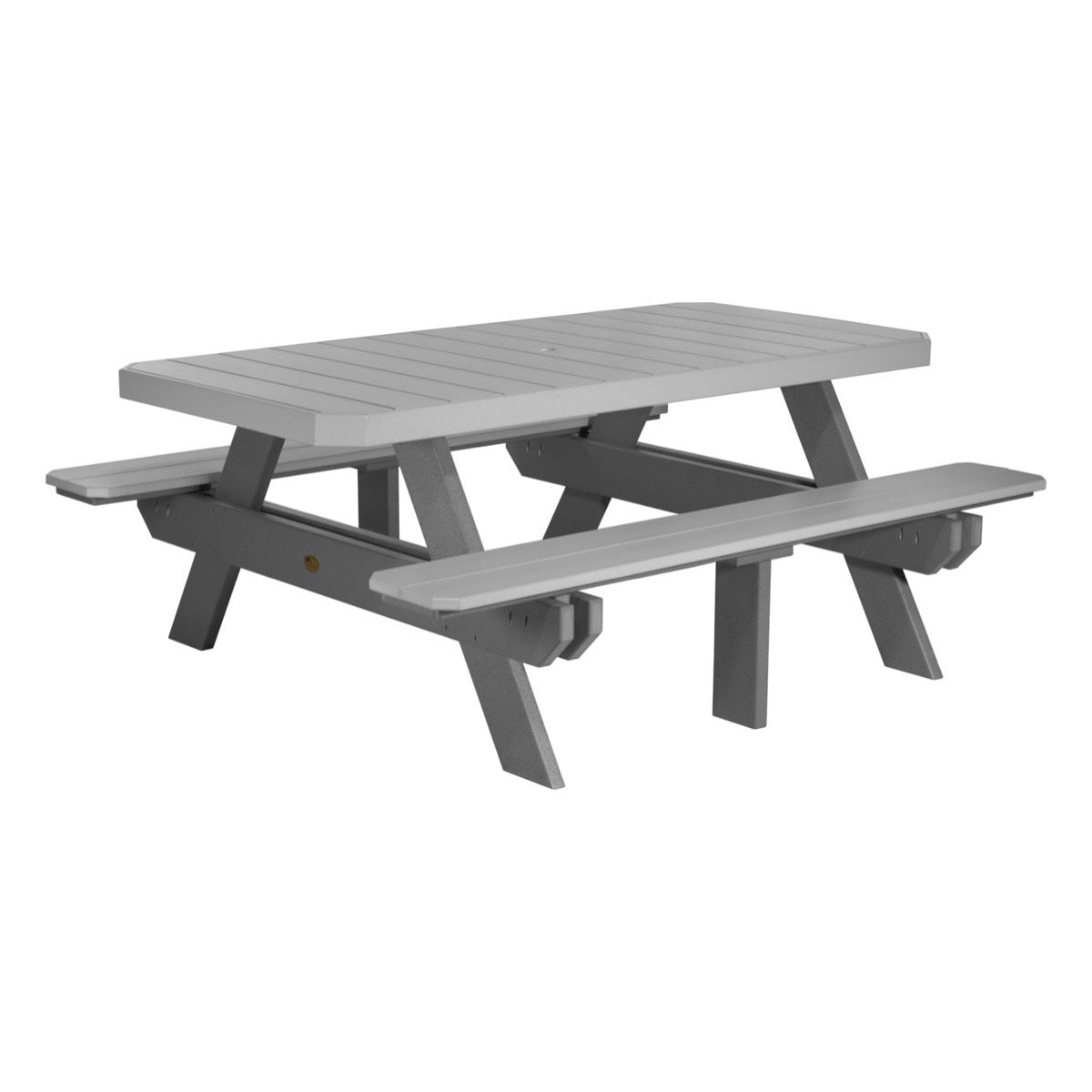 This is the Dove Gray and Slate colored picnic table on a white background.
