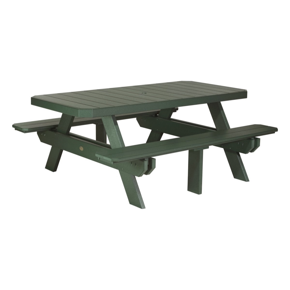 This is the Green colored picnic table on a white background.