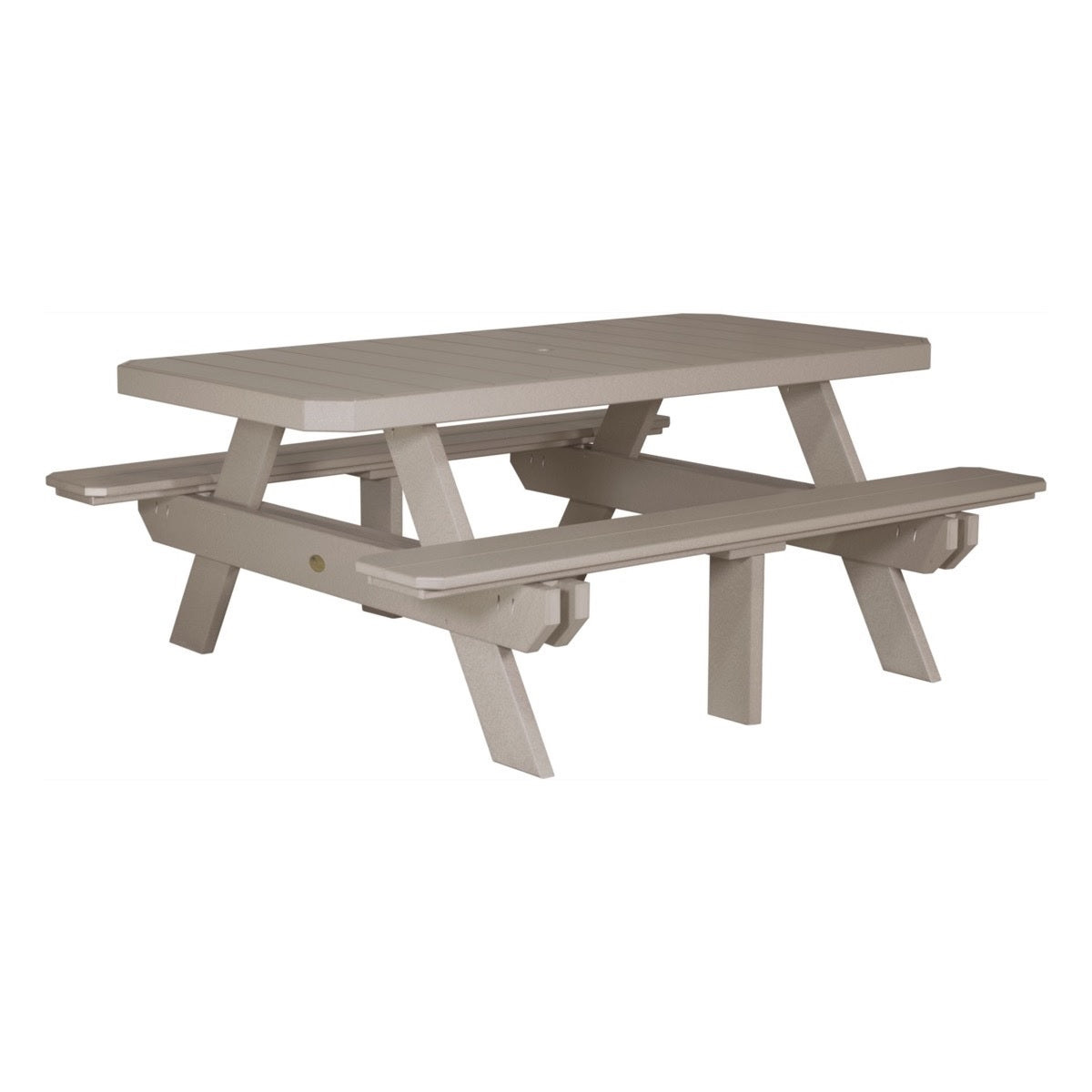 This is the Weatherwood colored picnic table on a white background.