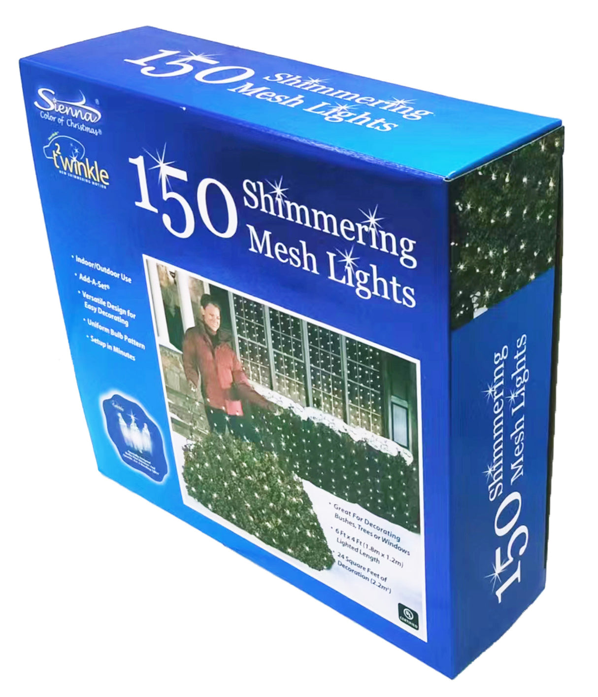 150 Shimmering Net-Style Mesh Christmas Lights