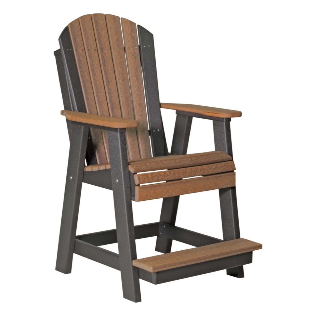 This is the Antique Mahogany and Black colored Balcony Adirondack Chair on a white background.