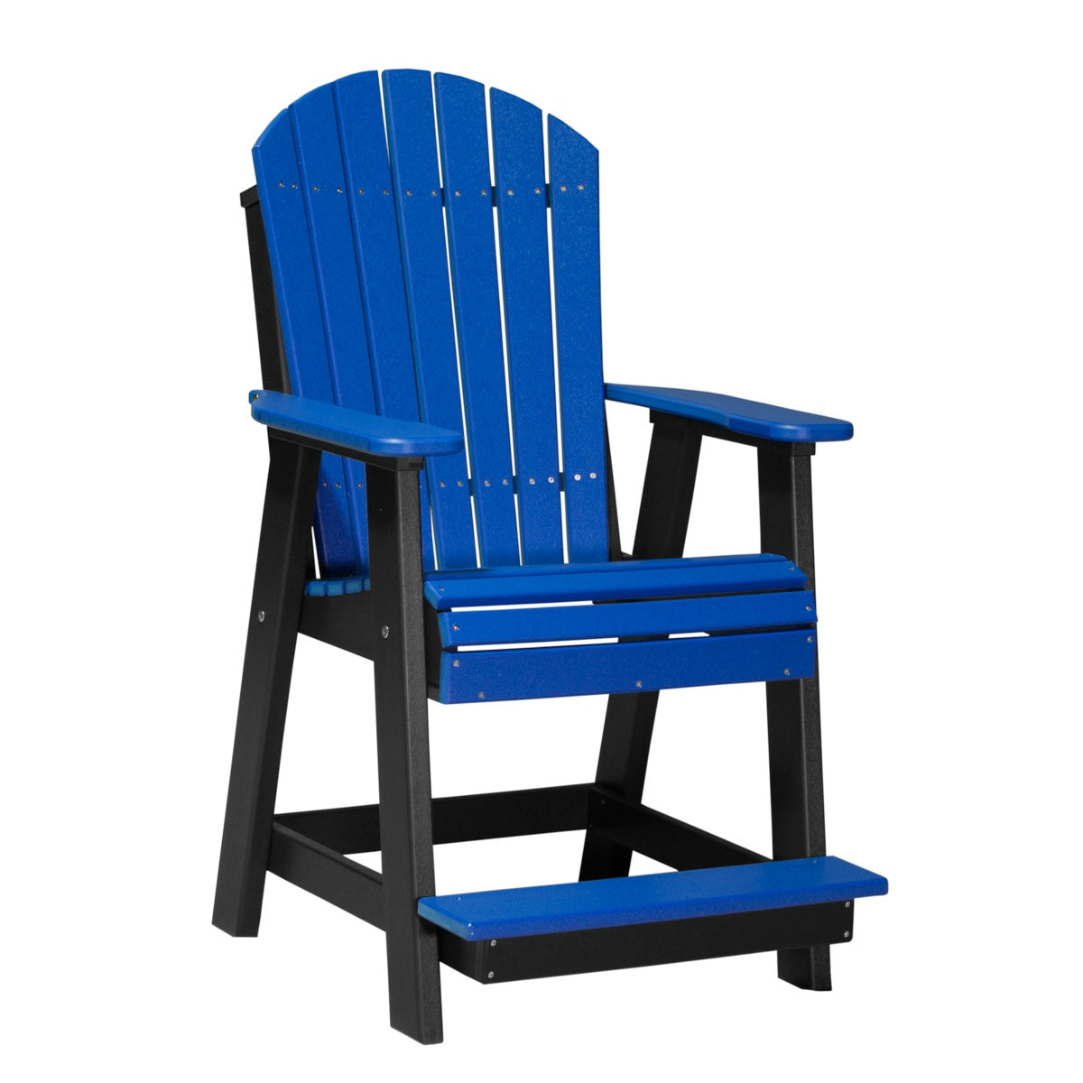 This is the Blue and Black colored Balcony Adirondack Chair on a white background.