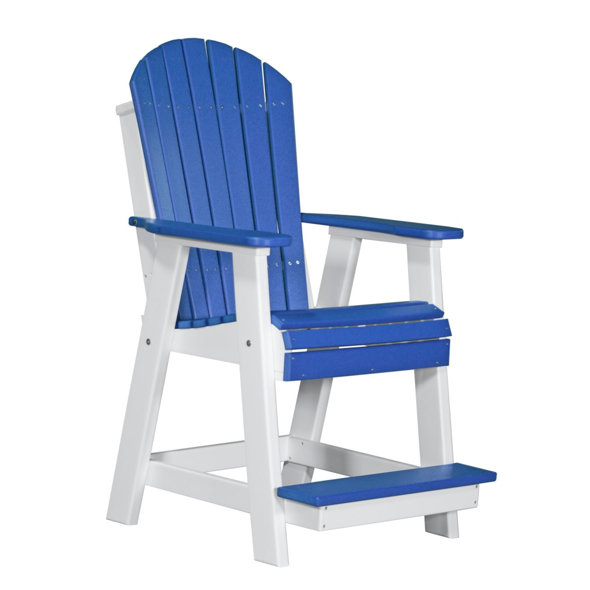 This is the Blue and White colored Balcony Adirondack Chair on a white background.