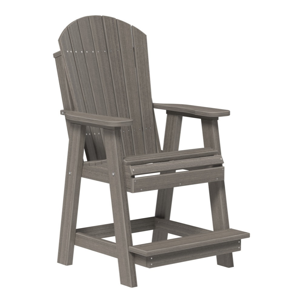 This is the Coastal Gray colored Balcony Adirondack Chair on a white background.