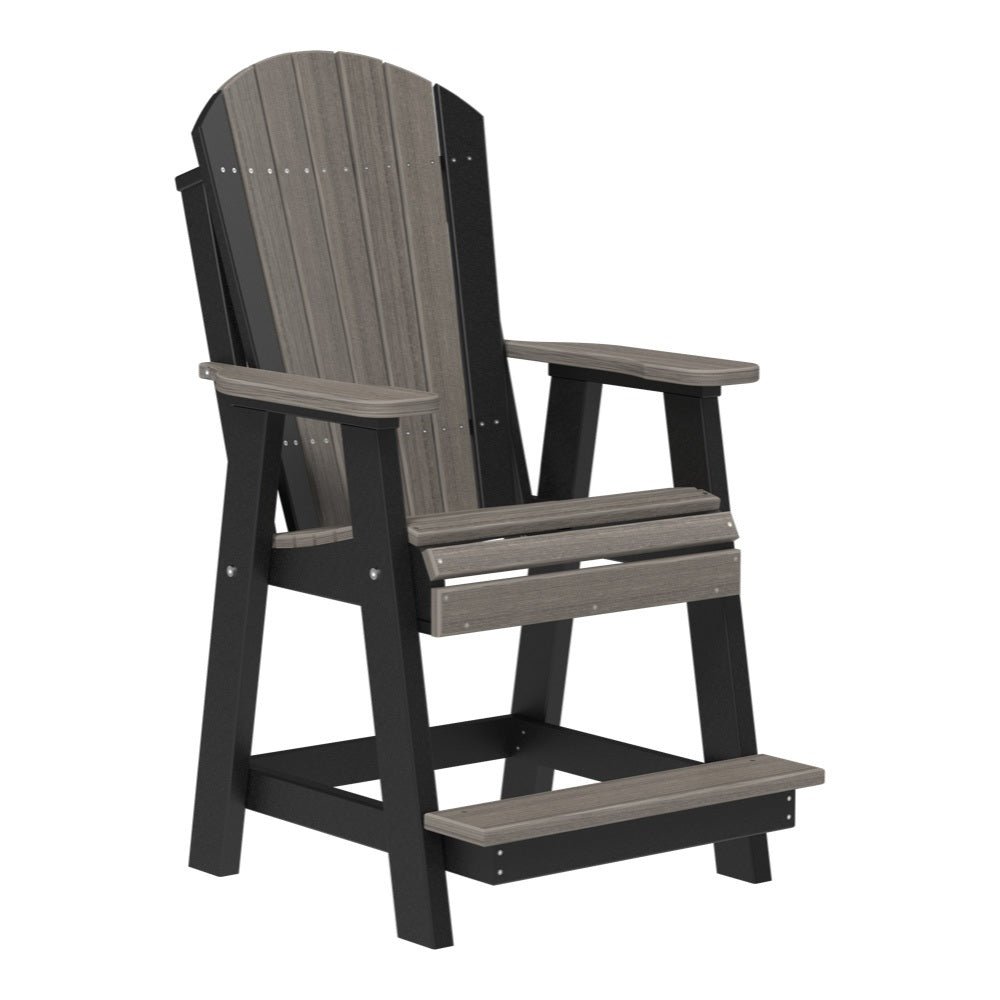 This is the Coastal Gray and Black colored Balcony Adirondack Chair on a white background.