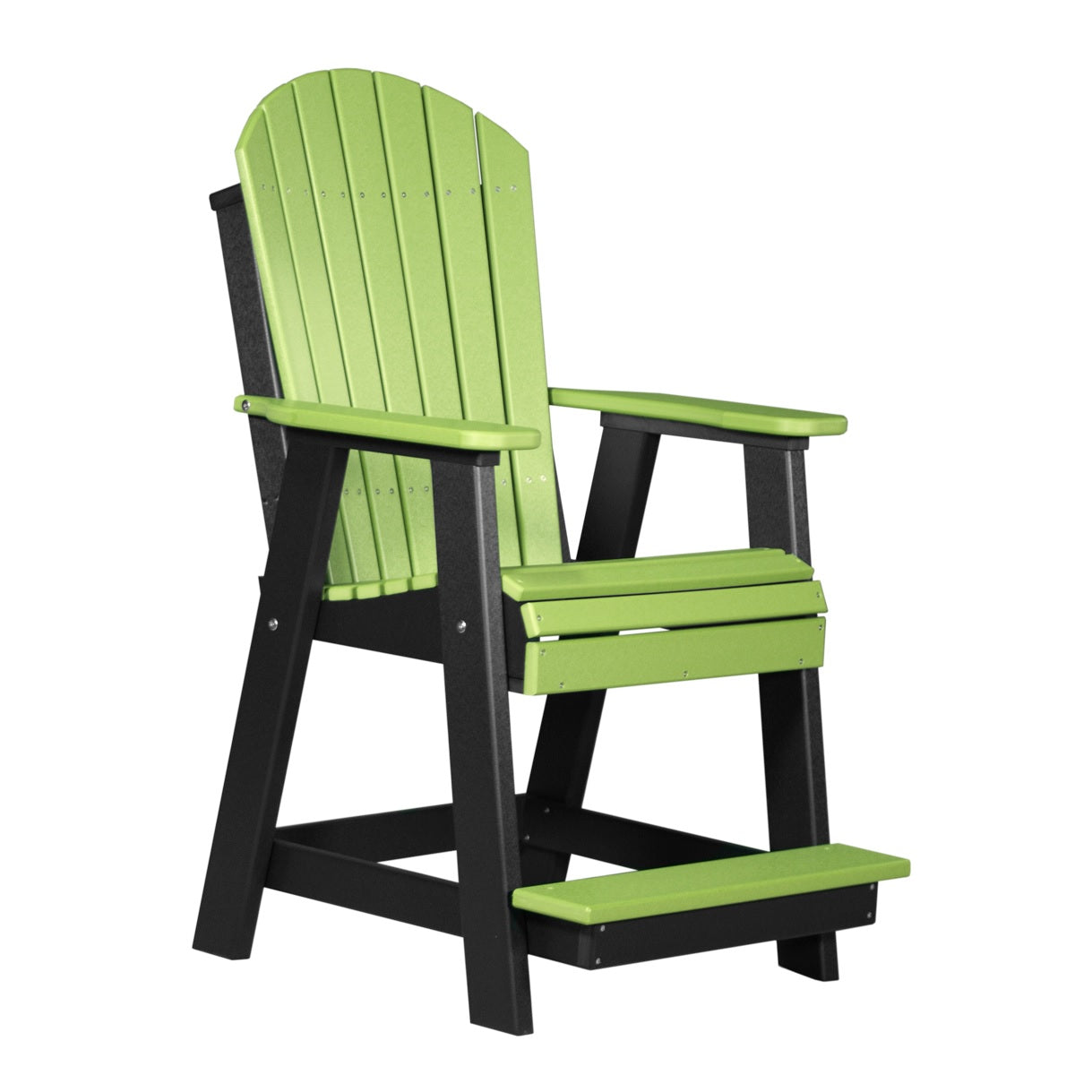 This is the Lime Green and Black colored Balcony Adirondack Chair on a white background.