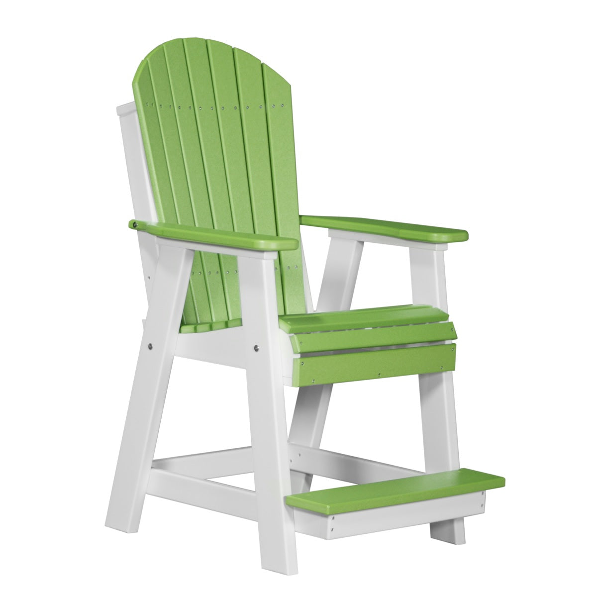 This is the Lime Green and White colored Balcony Adirondack Chair on a white background.