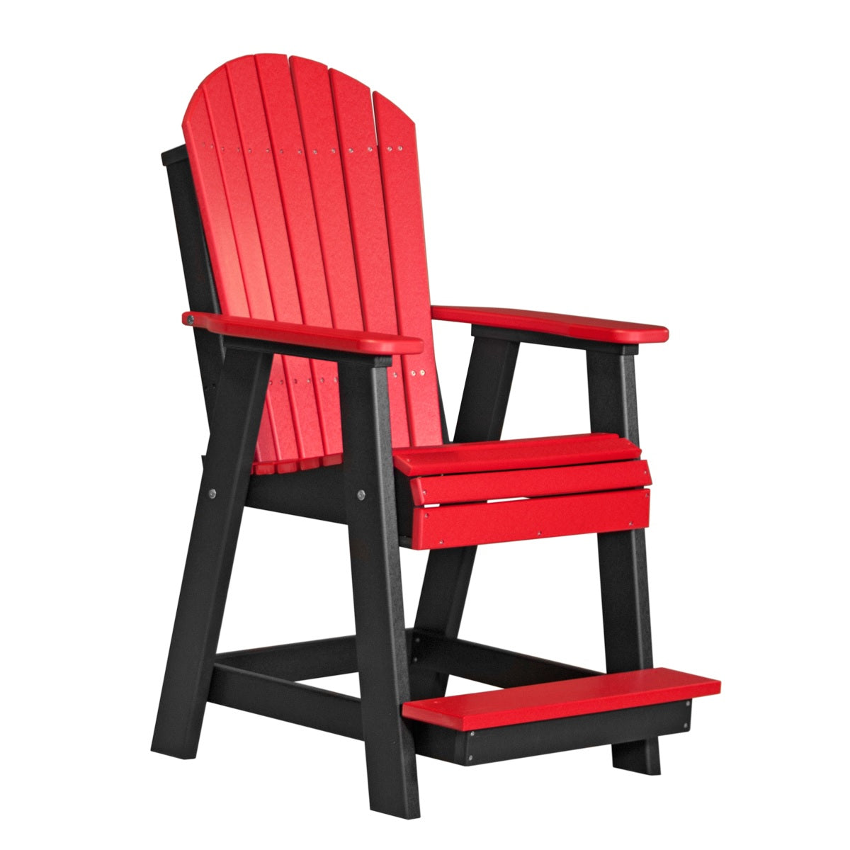 This is the Red and Black colored Balcony Adirondack Chair on a white background.