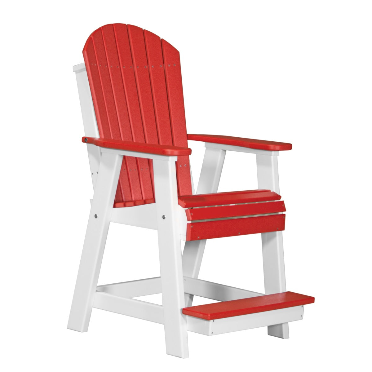 This is the Red and White colored Balcony Adirondack Chair on a white background.