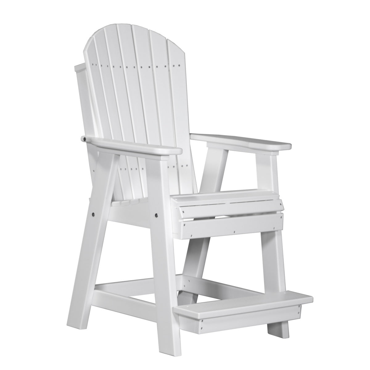This is the White colored Balcony Adirondack Chair on a white background.