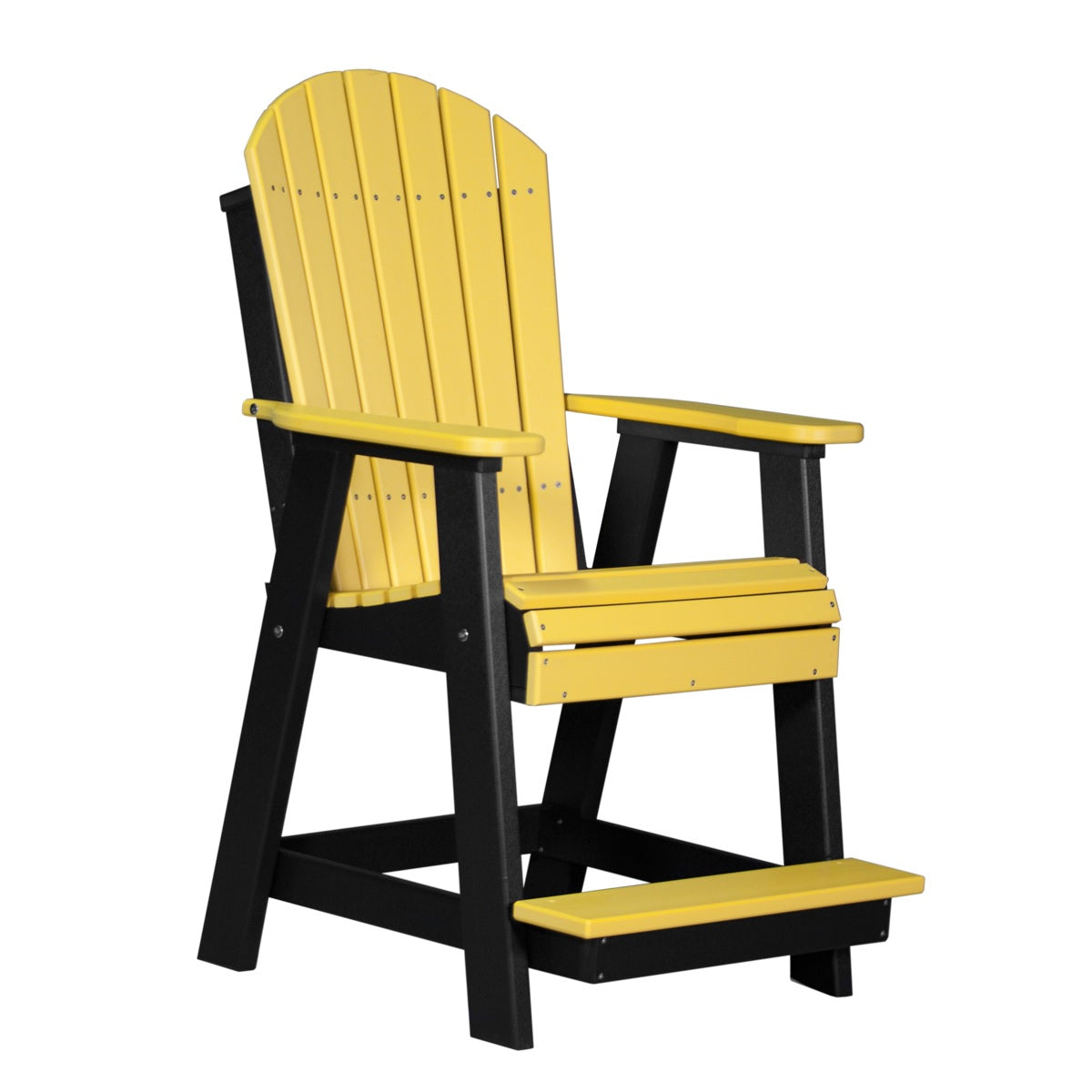 This is the Yellow and Black colored Balcony Adirondack Chair on a white background.
