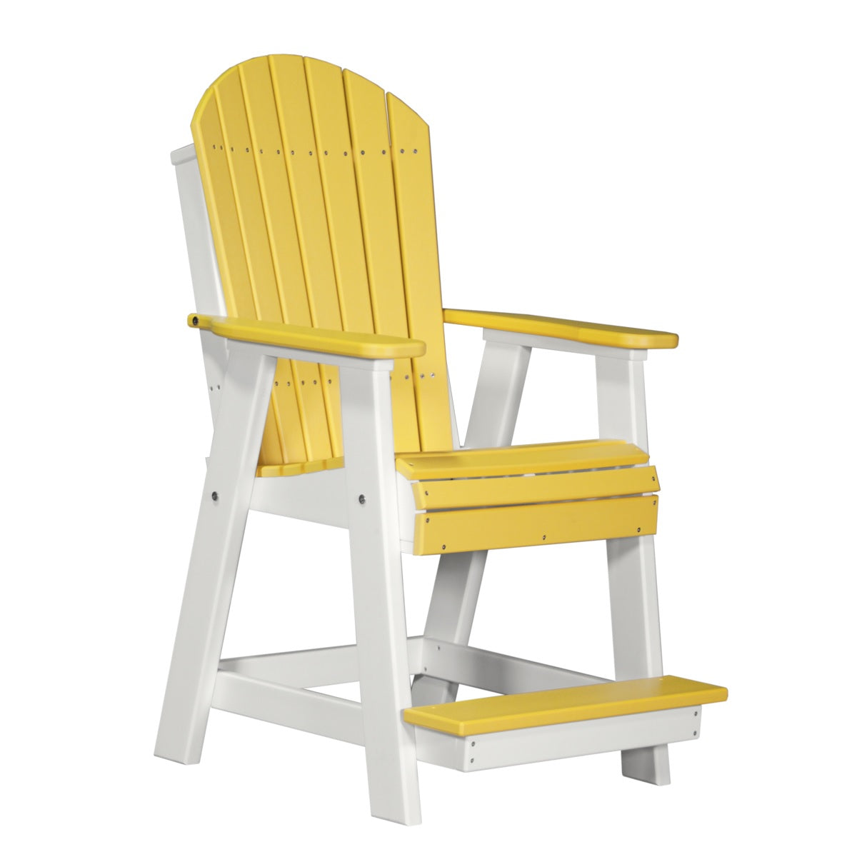 This is the Yellow and White colored Balcony Adirondack Chair on a white background.