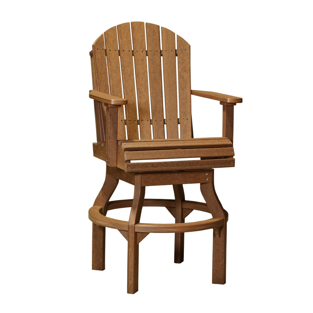 This is the Antique Mahogany colored Swivel Adirondack Chair on a white background.