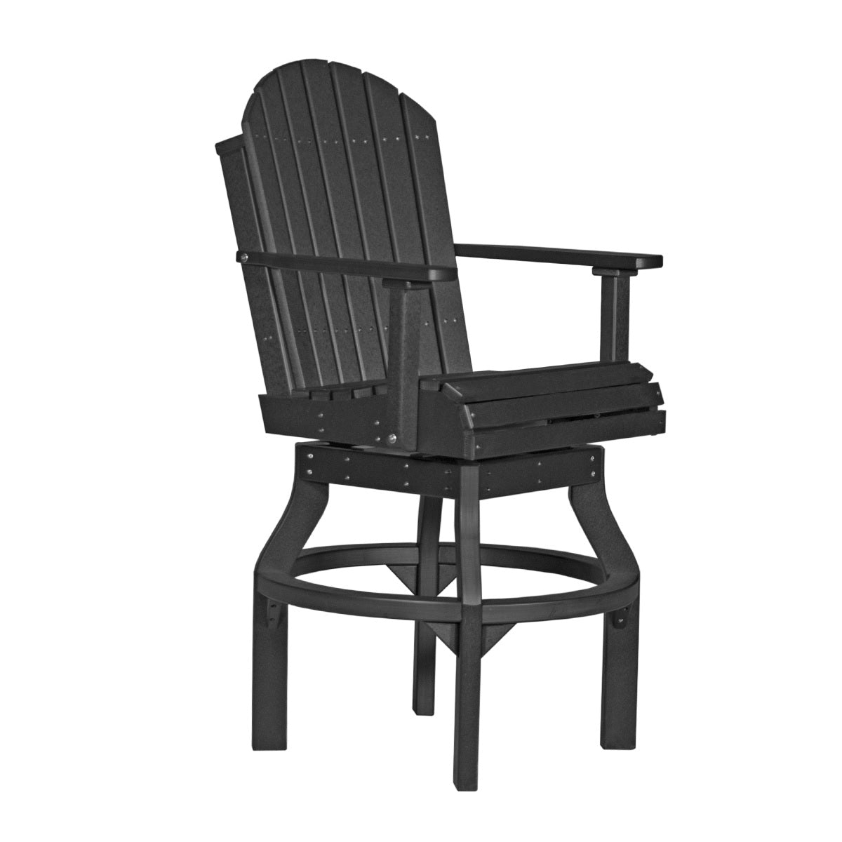 This is the Black colored Swivel Adirondack Chair on a white background.