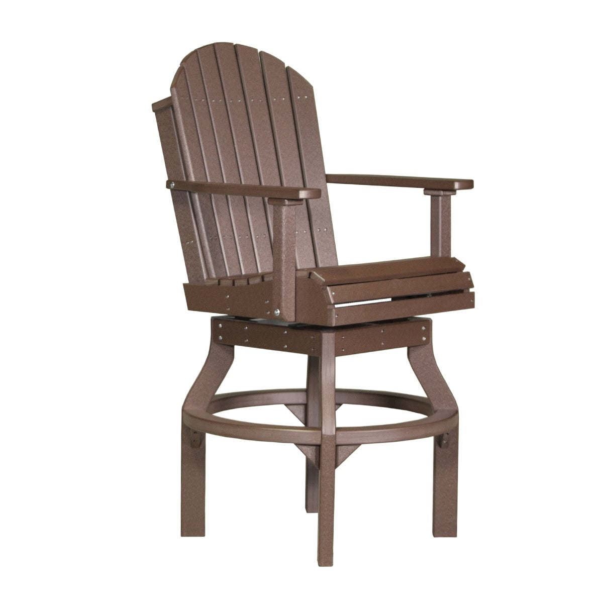 This is the Chestnut Brown colored Swivel Adirondack Chair on a white background.