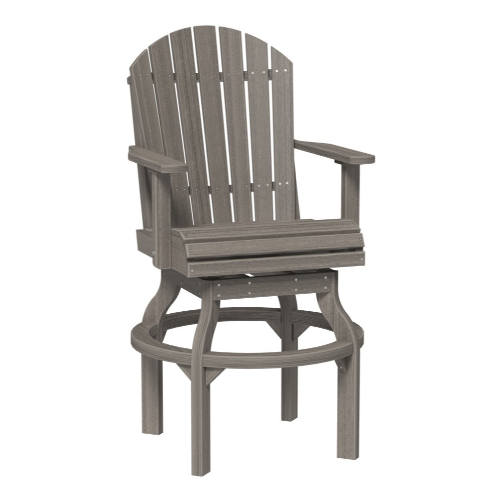 This is the Coastal Gray colored Swivel Adirondack Chair on a white background.