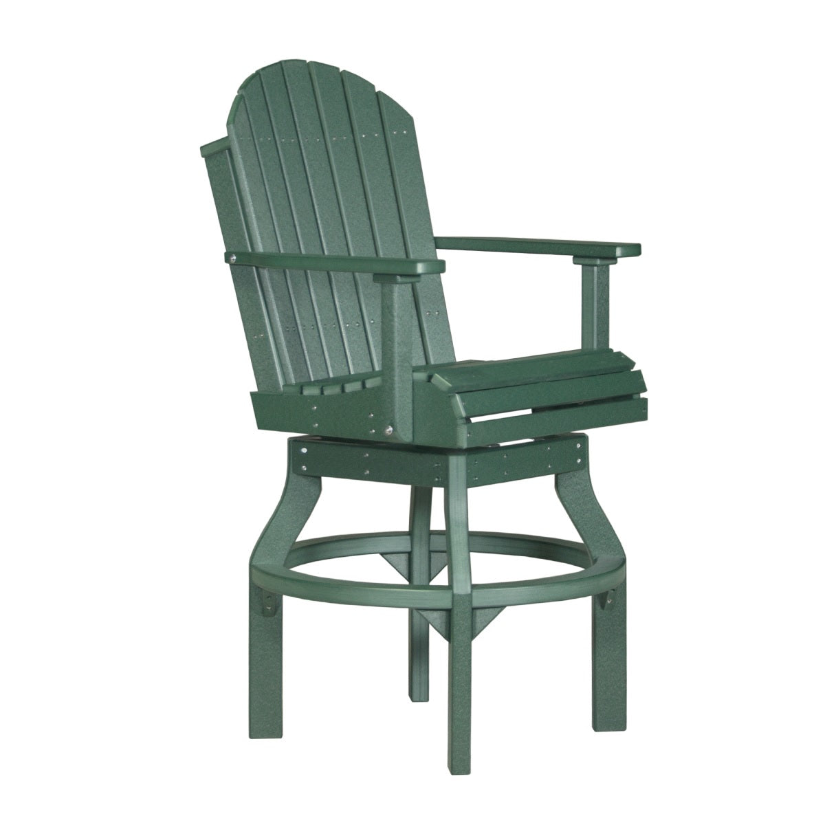 This is the Green colored Swivel Adirondack Chair on a white background.