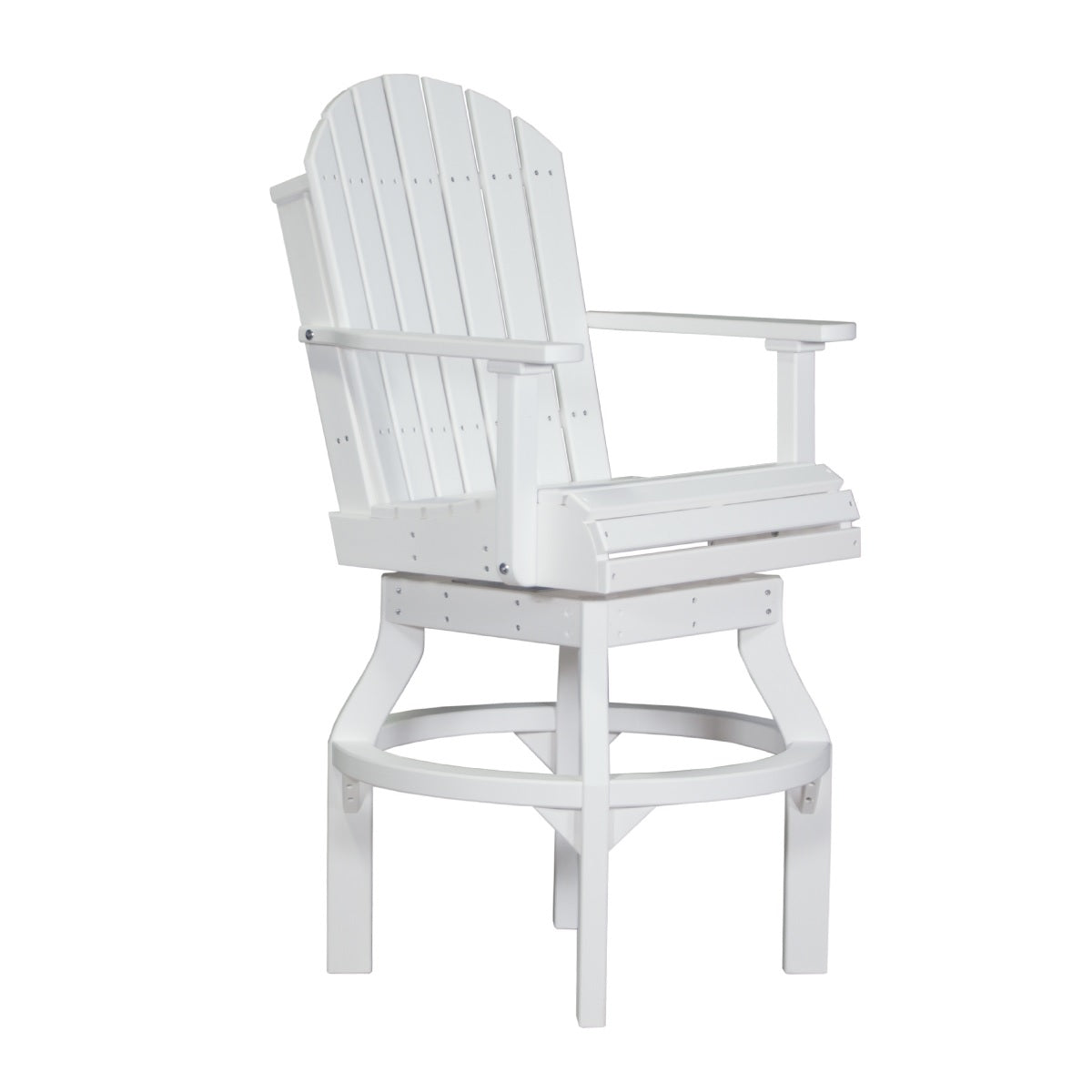 This is the White colored Swivel Adirondack Chair on a white background.
