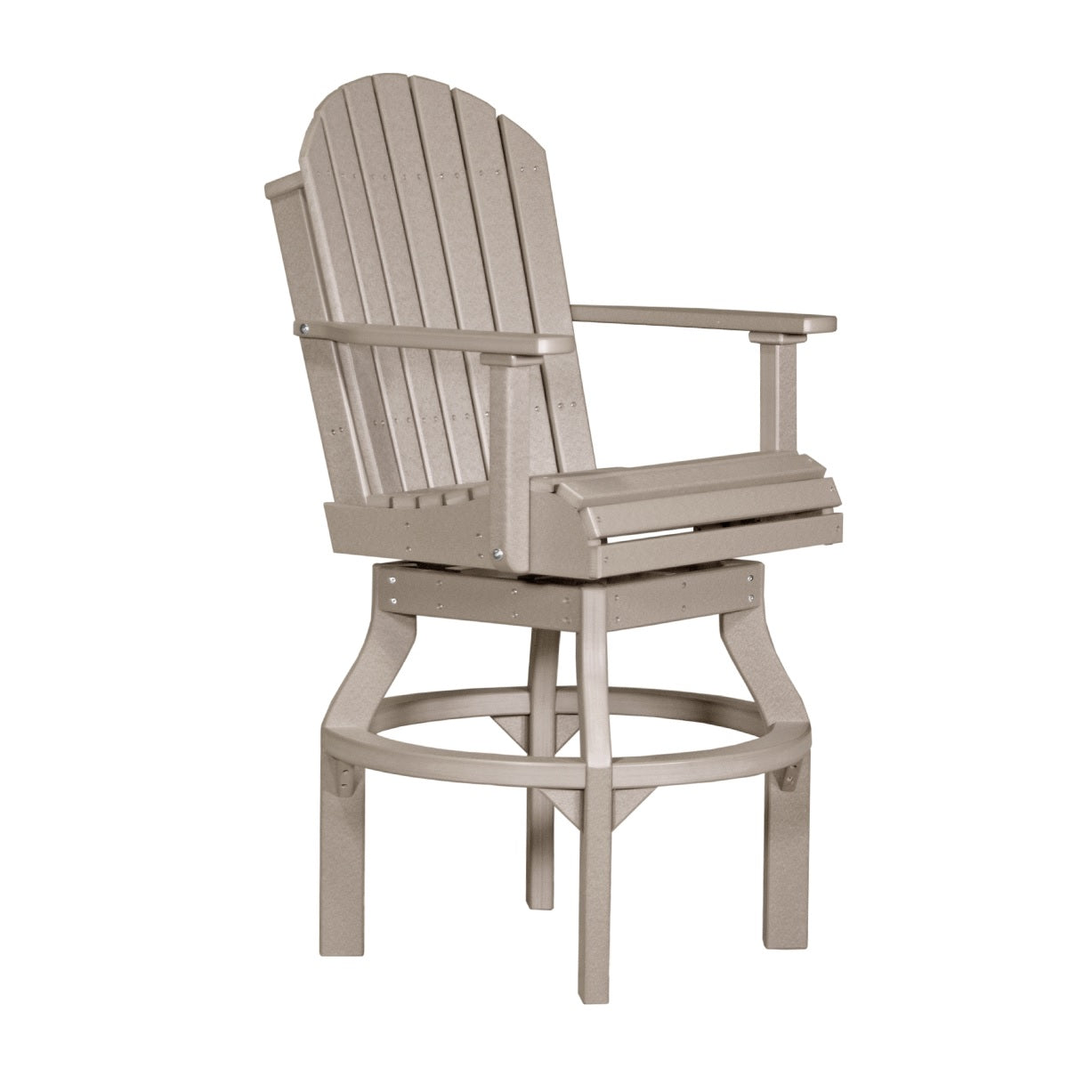 This is the Weatherwood colored Swivel Adirondack Chair on a white background.