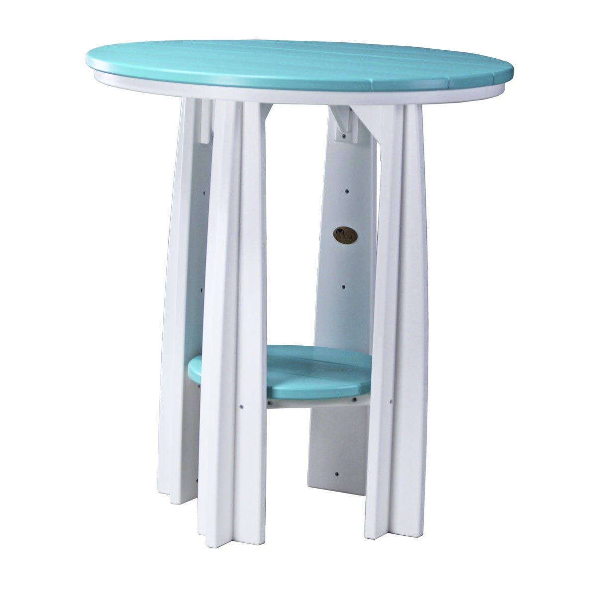 This is the Aruba Blue and White colored Balcony Table on a white background.