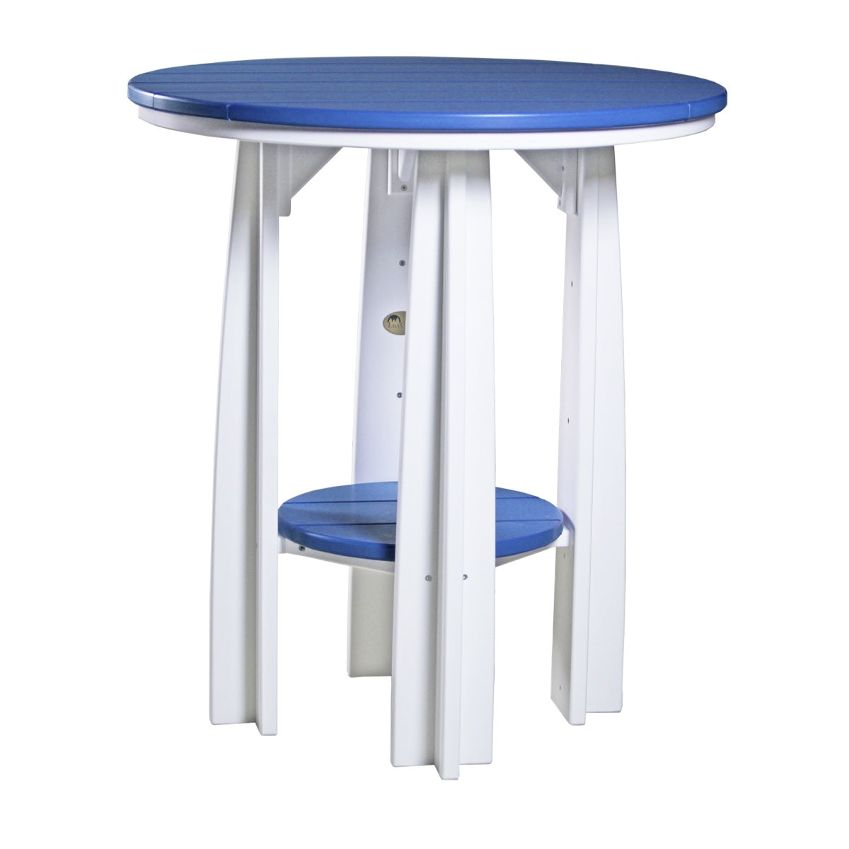 This is the Blue and White colored Balcony Table on a white background.