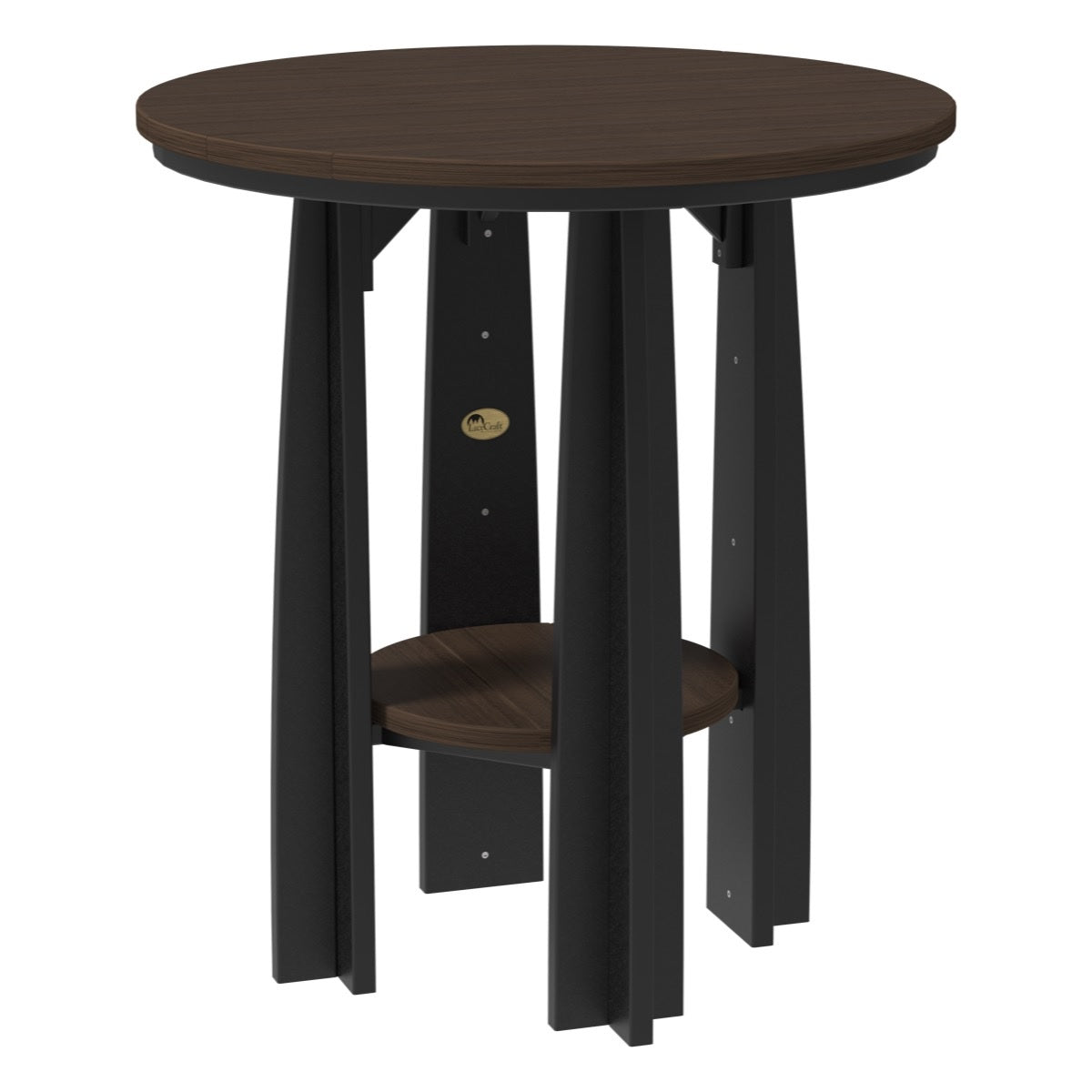 This is the Brazilian Walnut and Black colored Balcony Table on a white background.