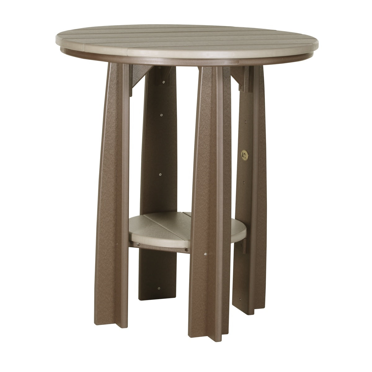 This is the Weatherwood and Chestnut Brown colored Balcony Table on a white background.