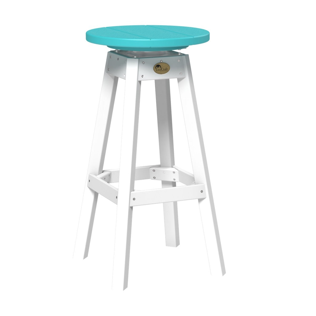 This is the Aruba Blue and White colored Bar Stool on a white background.