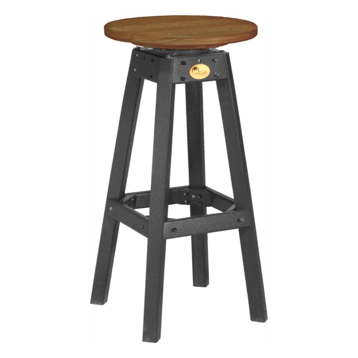 This is the Antique Mahogany and Black colored Bar Stool on a white background.