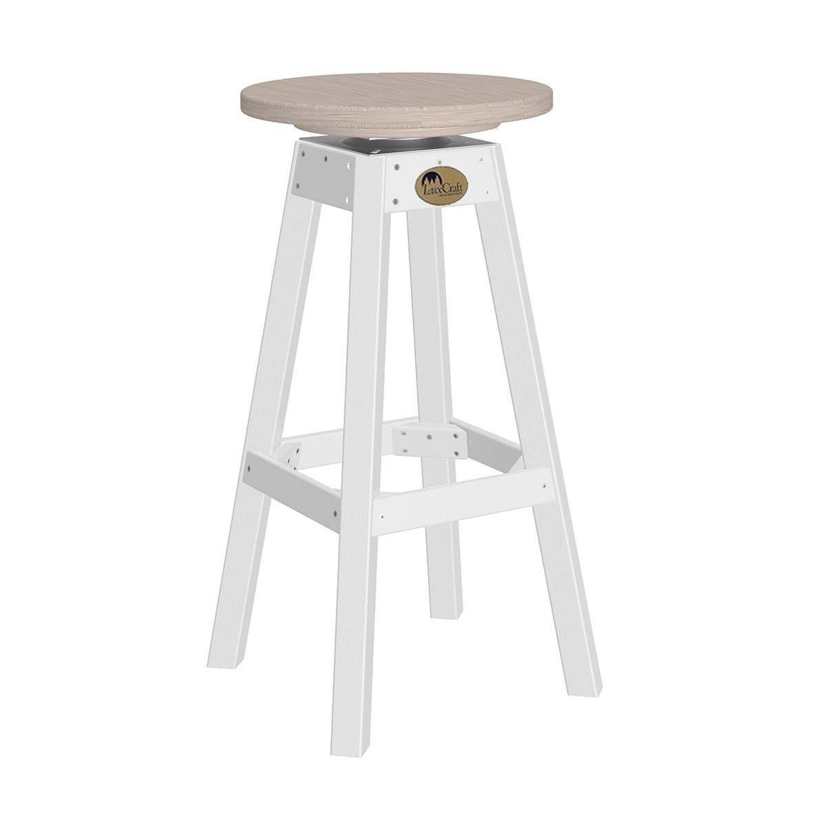 This is the Birch and White colored Bar Stool on a white background.