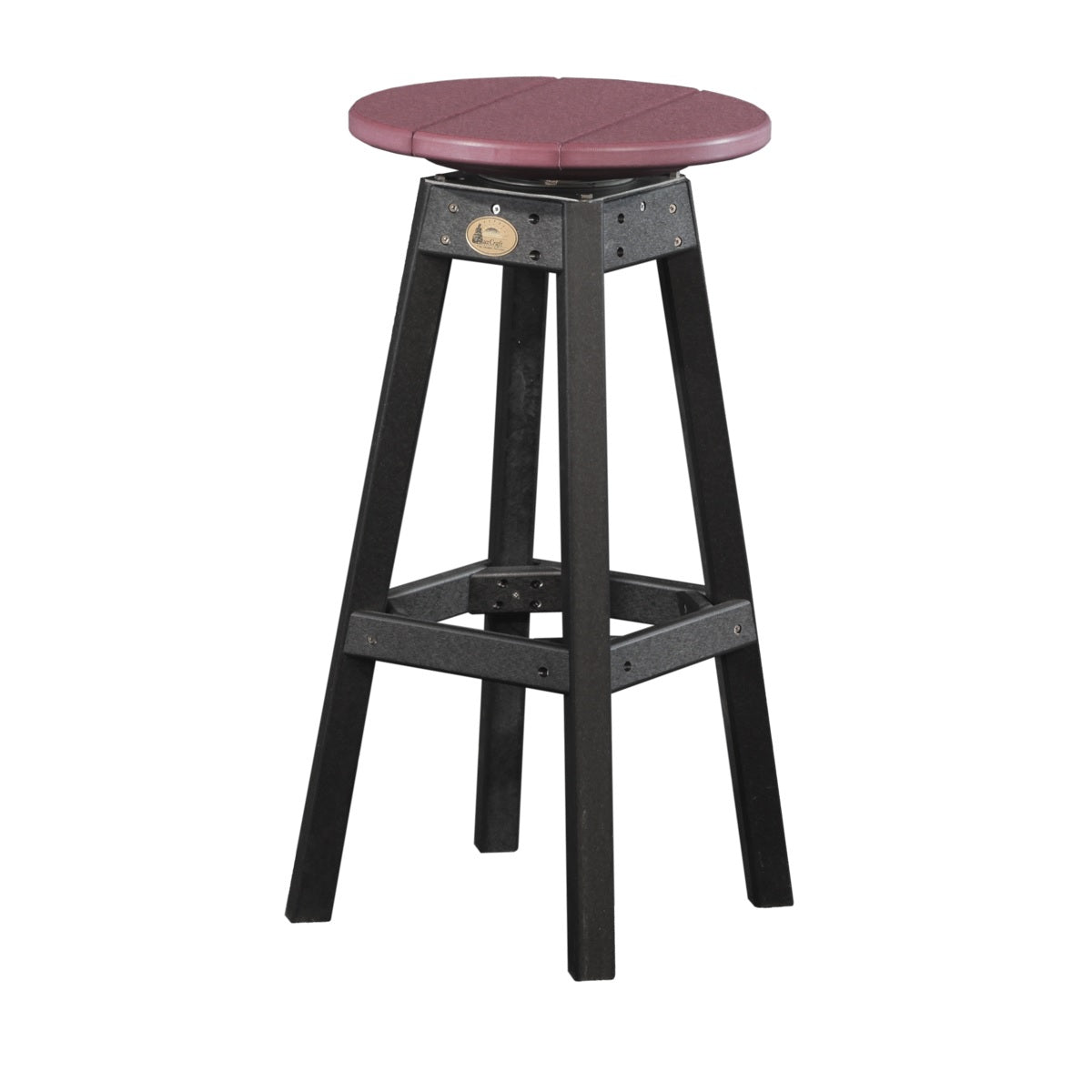 This is the Cherrywood and Black colored Bar Stool on a white background.