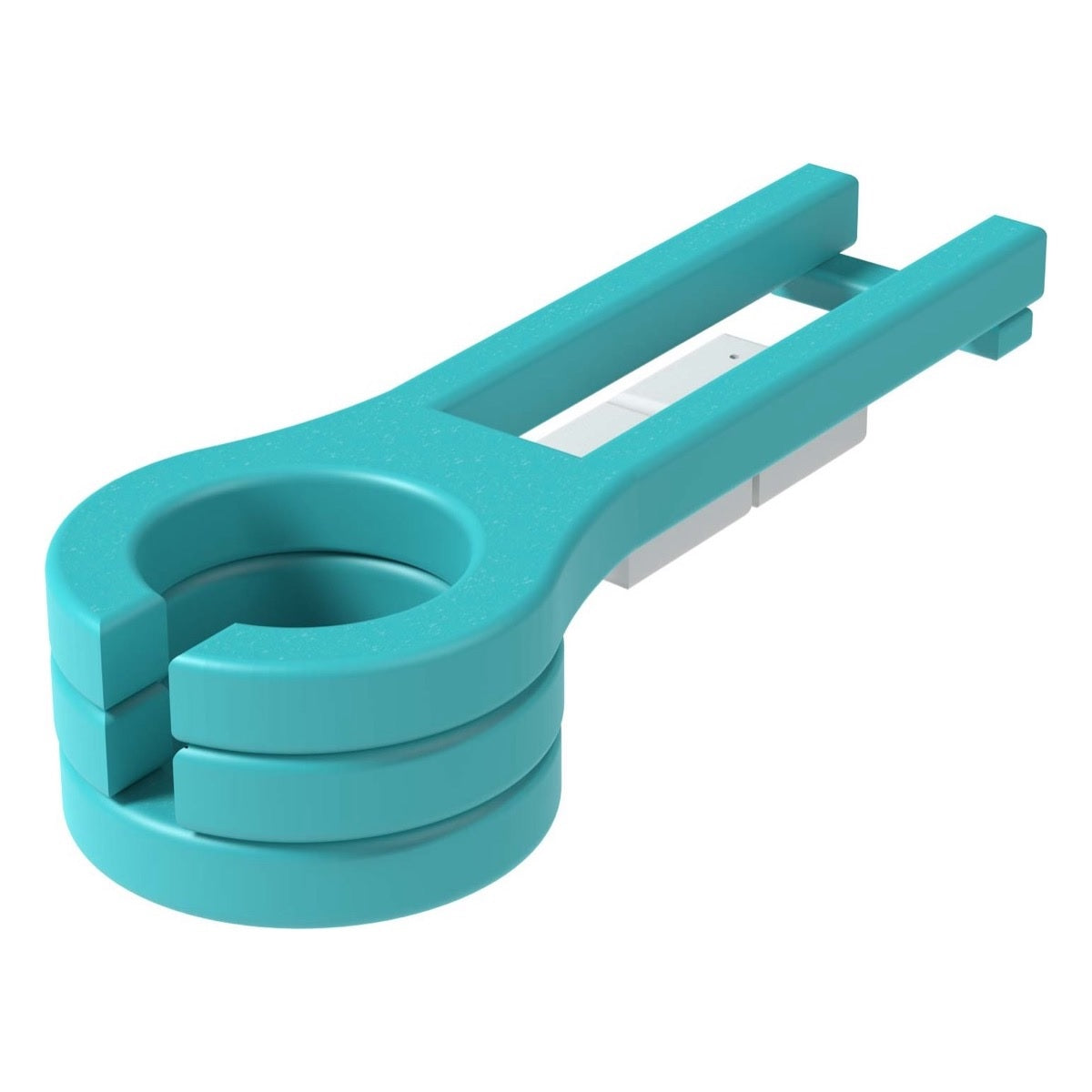 This is the Aruba Blue and White colored cup holder on a white background.