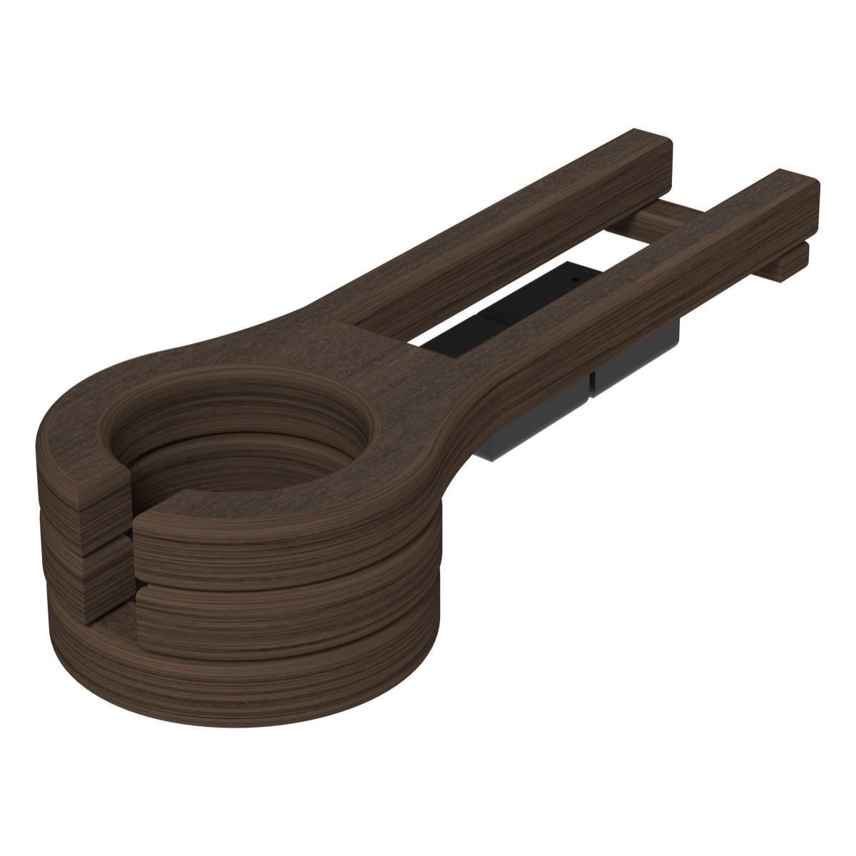 This is the Brazilian Walnut and Black colored cup holder on a white background.