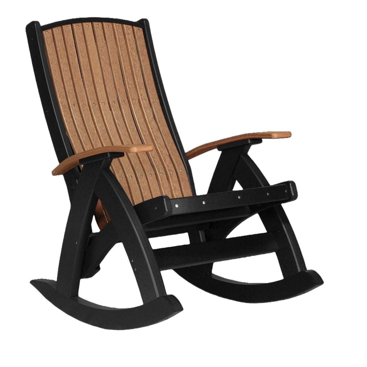 This is the Antique Mahogany and Black colored Comfort Chair on a white background.