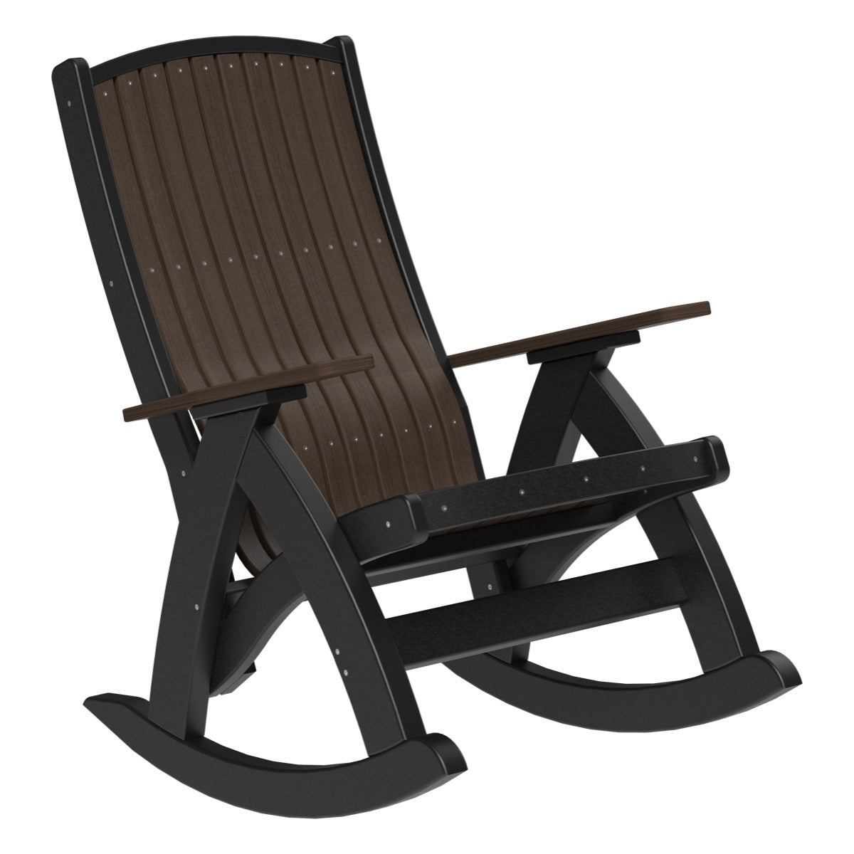 This is the Brazilian Walnut and Black colored Comfort Chair on a white background.
