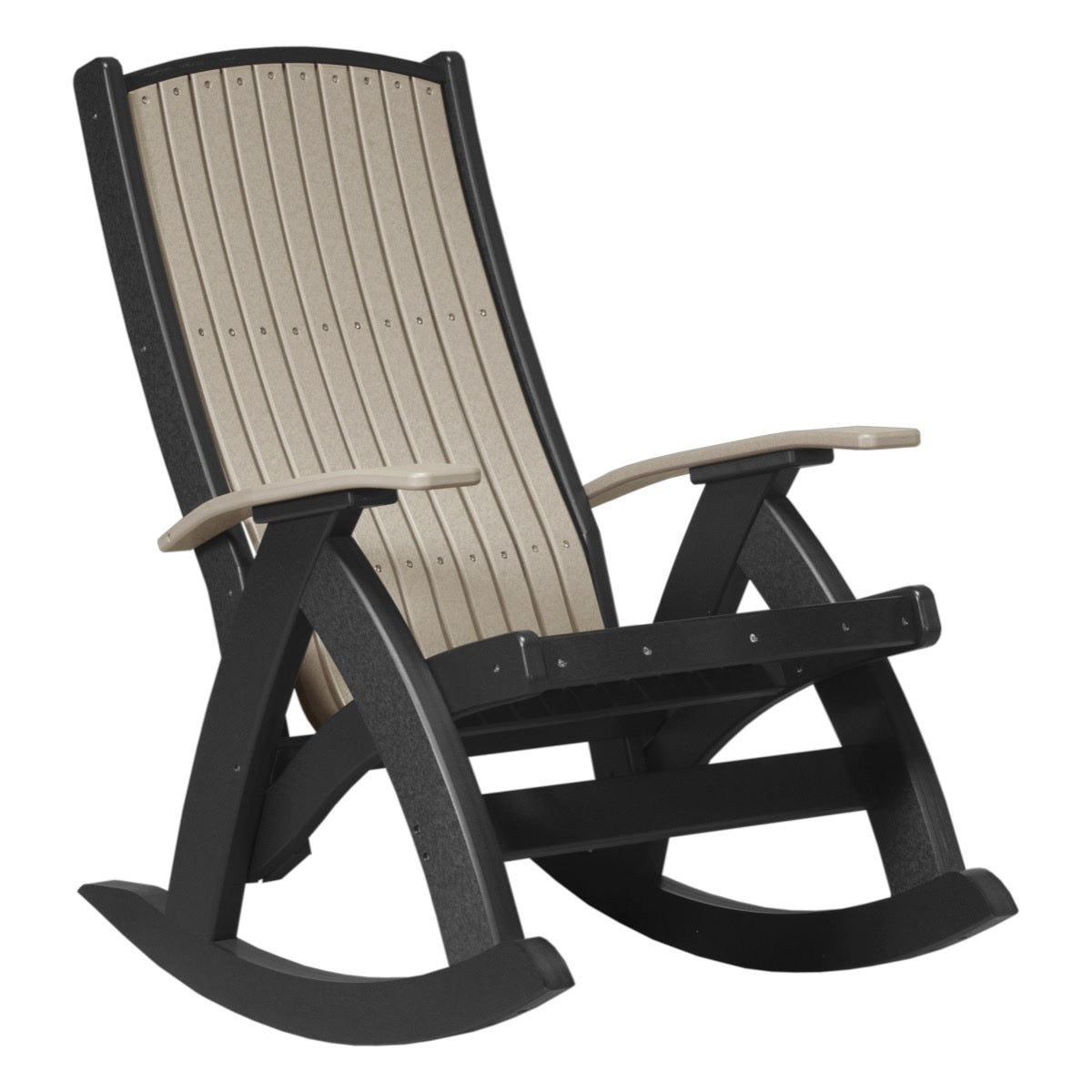 This is the Weatherwood and Black colored Comfort Chair on a white background.