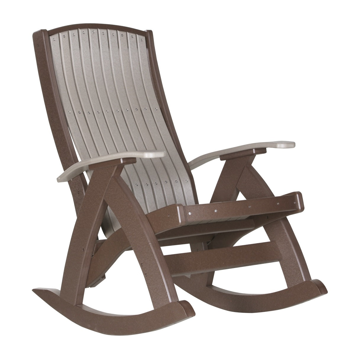 This is the Weatherwood and Chestnut Brown colored Comfort Chair on a white background.